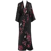 KIM+ONO Luxury Kimono Robe for Women | Long Floral Robe | Original Design | Removable Waist Tie Closure