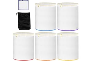 MLLNFUE 5 Gallon Mesh Filter Bags,5PCS Fine Nylon Mesh Strainer Bag Set, 5 Color Reusable Filter Bag,with Filter Screen and Storage Pouch (25 to 220-Micron)