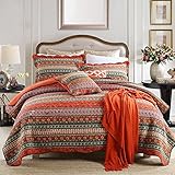 NEWLAKE Striped Classical Cotton Patchwork Bedspread Quilt Sets, Twin Size