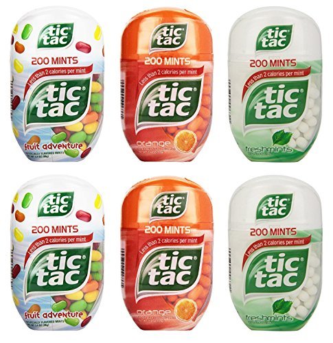 Tic tac bottles variety (pack of 6) - freshmint, orange…