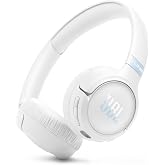 JBL Tune 680NC - Wireless on-Ear Noise Cancelling Headphones (White) | Hi-Res JBL Pure Bass Sound &amp; Spatial Sound, 76 hours (50hrs with ANC on), 2-mic perfect calls with beamforming technology