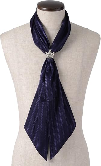 Amazon ストール ホスト アスコットタイ クラウンリング サテン縄ストライプアスコットストール パープル ストール マフラー 通販