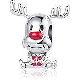 LuxglitterLin Christmas Snowflake Snowman Rindeer Gingerbread Man Charm Bead for Pandora Bracelet Necklace Xmas