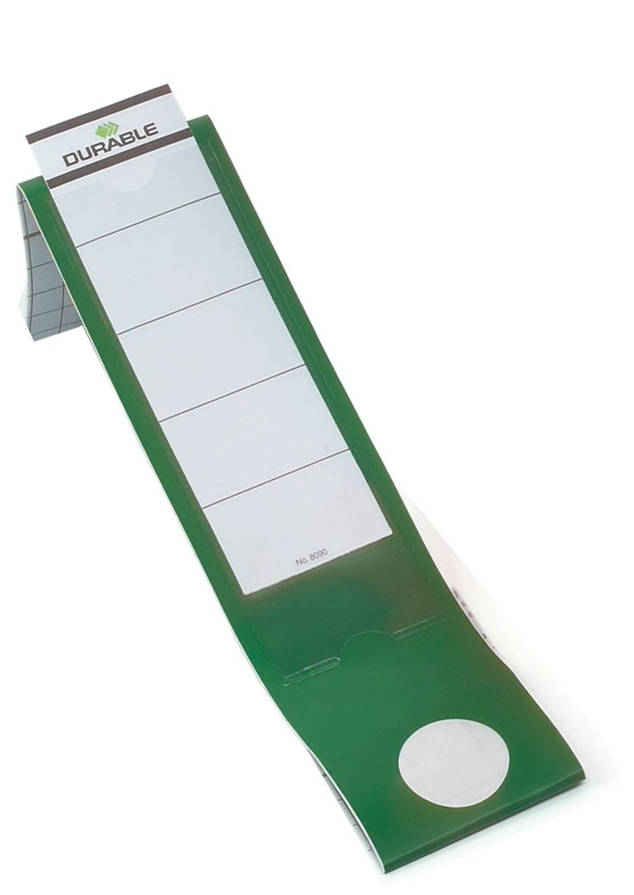 Durable Ordofix Lever Arch Spine Labels 60mm - Green (Pack of 10)