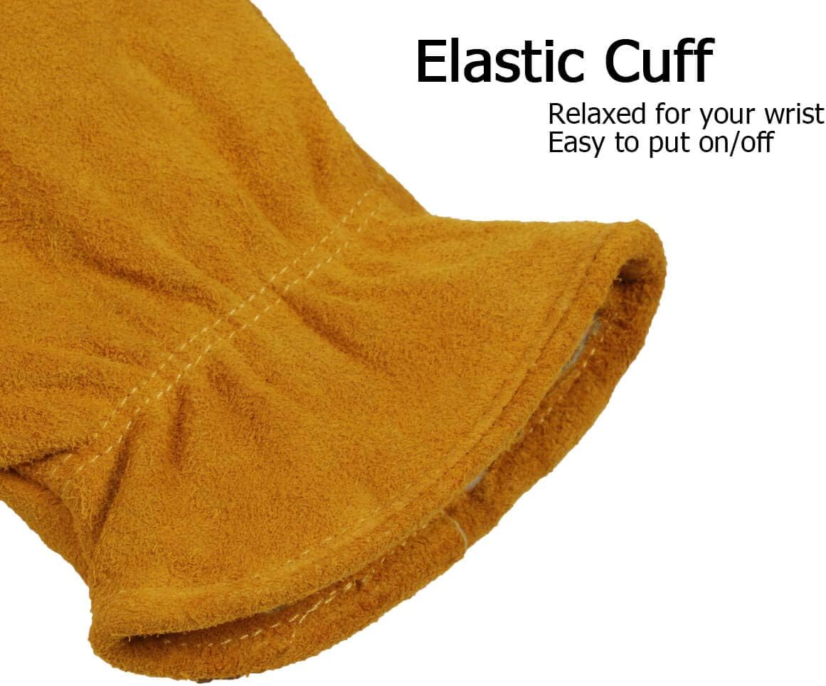 OZERO Work Gloves Winter Insulated Snow Cold Proof Leather Glove Thick Thermal Imitation Lambswool - Extra Grip Flexible Warm for Working in Cold Weather for Men and Women (Gold,X-Large): Home Improvement