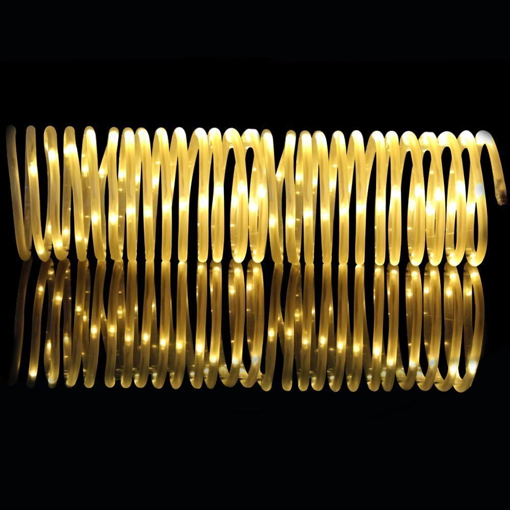 KEEDA Solar Rope Lights,39ft 100LED Tube Copper Wire Lights, Waterproof Outdoor Garden Light, Christmas Starry String Fairy Lights-Hollow Pipe-2 Light Modes-Warm White - Image 5