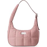 TOPDesign Quilted Puffer Shoulder Bag for Women, Trendy Lightweight Hobo Crescent Bag with Adjustable Strap
