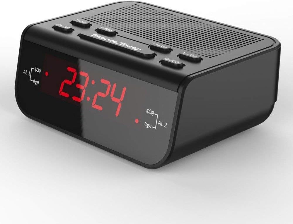 Alarm Clocks Modern Design Alarm Clock Fm Radio With Dual Alarm Buzzer Snooze Sleep Function