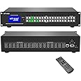 MT-VIKI Upgraded 4K HDMI Matrix Switch 16x16 Support Web GUI w/IR Remote, 4K@30Hz Rack Mount Switcher&Splitter, EDID, RS232, LAN Port, (Built-in US ADI Chip)