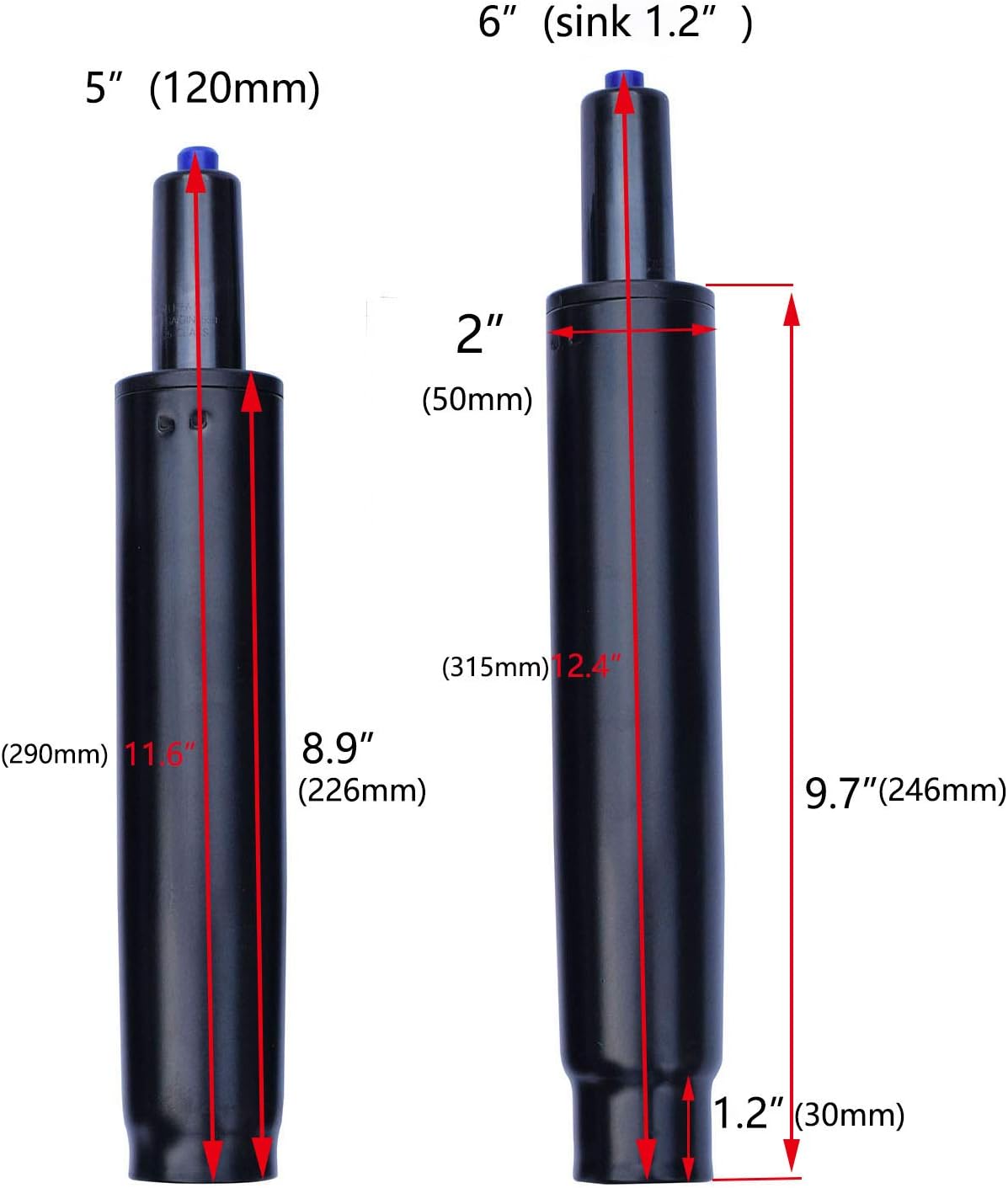 OK5STAR 6" Long Stroke Chair Gas Cylinder Gas Lift Piston Office Chair Pneumatic Shock Heavy Duty Replacement For Tall Person (OeGasCylinder_6) - Image 4