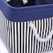 TcaFmac Storage Bins for Organization - Large 3 Pack Canvas Storage Basket for Shelves with Handles, Collapsible Baskets for Organizing for Closet Dog Laundry Bathroom (White & Navy 16x12x8 inch)