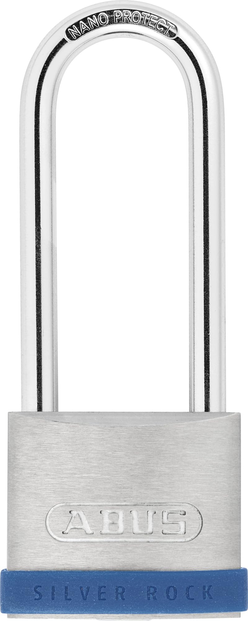 ABUS Padlock Silver Rock 5/50HB80 gl.-6504 - keyed Alike and with high Shackle - Made of Solid zinc - Basement Lock and Much More - ABUS Security Level 7 - Blue/Silver