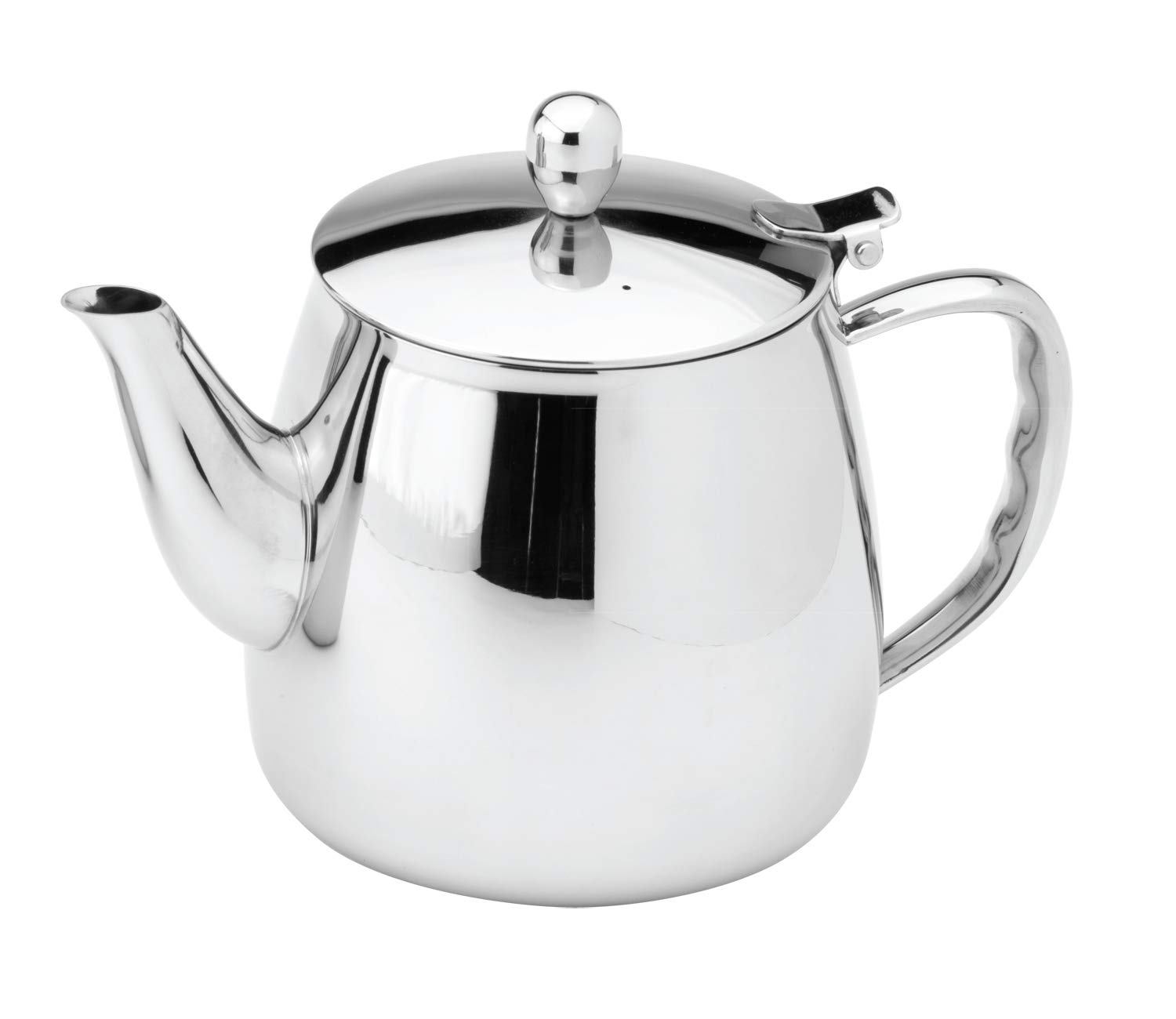 Café Stal Bx Series 18/10 Classic Stainless-Steel Tea Pot with Cool Touch Hollow Handles, Mirror Polished, 12oz