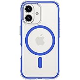 ORNARTO Air Case for iPhone 16 Clear, Compatible with MagSafe, Military-Grade Drop Protection Cover with Built-in Air-Blue