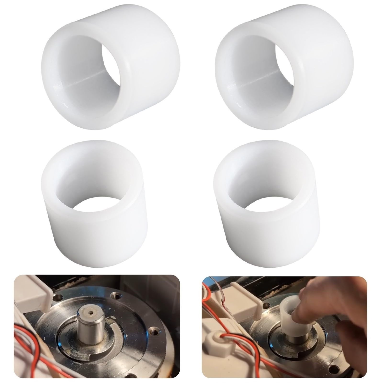 Photo 1 of 4 Pcs Ice Maker Bushing for GE Opal Nugget Ice Makers 1.0 & 2.0, Countertop Ice Maker Auger Bushing Fix Screeching Grinding Black Sludge (2 Versions Available) Select Opal Version: 9-Hole Extruder