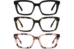 XVXV Reading Glasses for Women Men - Blue Light Blocking Readers Oversize Oprah Square Anti Glare/Eyestrain Spring Hinge