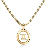 PAVOI 14K Gold Plated Unique Floating Astrology Pendant Necklace for Women - Horoscope Charm Necklace - Dainty Zodiac Gifts