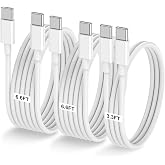3-Pack [3.3FT+6.6FT+6.6FT] 60W USB C to USB C Cable, Type C Fast Charging Cable for iPhone Air 17 16e 16 15 Pro Plus Pro Max，for Galaxy S25/S24, for iPad Pro/Air/mini, for MacBook Pro/Air and More