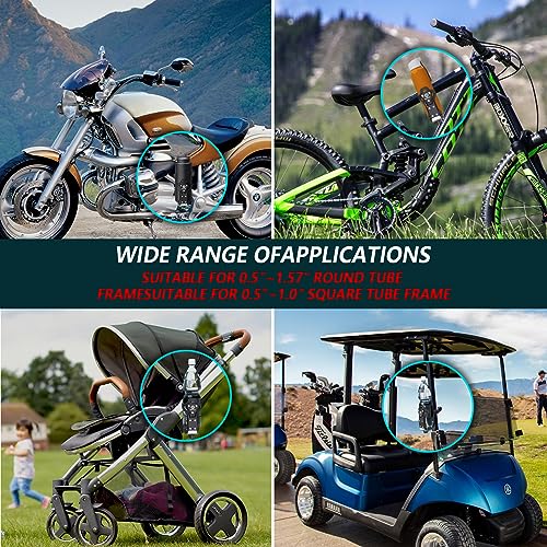 Extra Large Motorcycle Cup Holder Anti Theft, Mathtoxyz Bike Water Bottle Holder 1.95 – 3.6 inch Universal Size Handlebar Drink Holder Cage for Moto Bicycle, Boat, Scooter, Stroller, Wheelchair