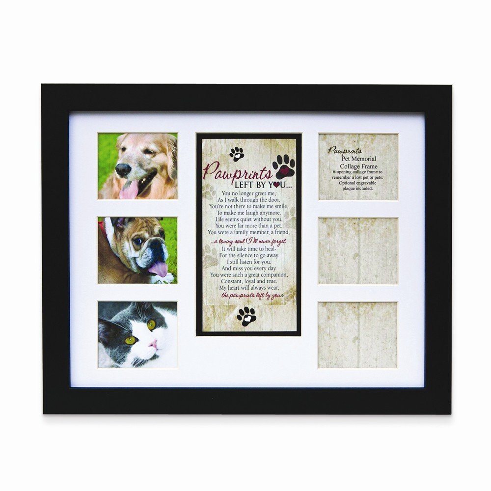 Pet Memorial Collage Frame for Dog Cat with Sympathy "Pawprints Left by