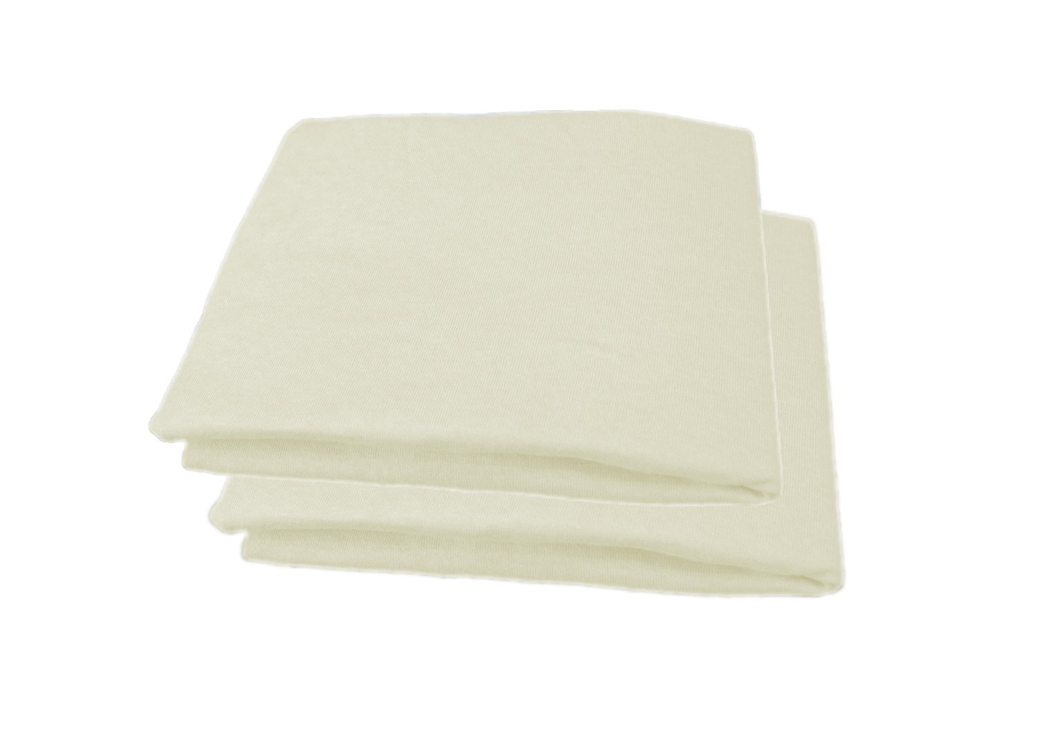 Portable Mini Crib Fitted Mattress Crib Sheet 38" x 24"x 5" - 2 Pack (Cream)