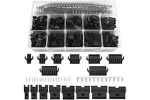 XINGYHENG 2080Pcs 2.5mm Pitch 2/3/ 4/5/ 6/7/ 8/9 Pin Male Female Plug Housing and Male Female Pin Header Crimp Terminal Connector Kit (8 Size, 160 Set, Each 20 Set) Compatible with JST SM