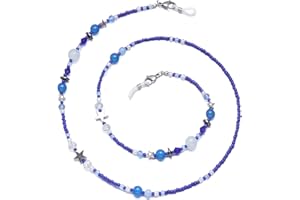 GINTEI Glasses Chain for Women Crystal Beaded Eyeglasses Holders Around Neck for Sunglasses Glasses Eyeglass Chain