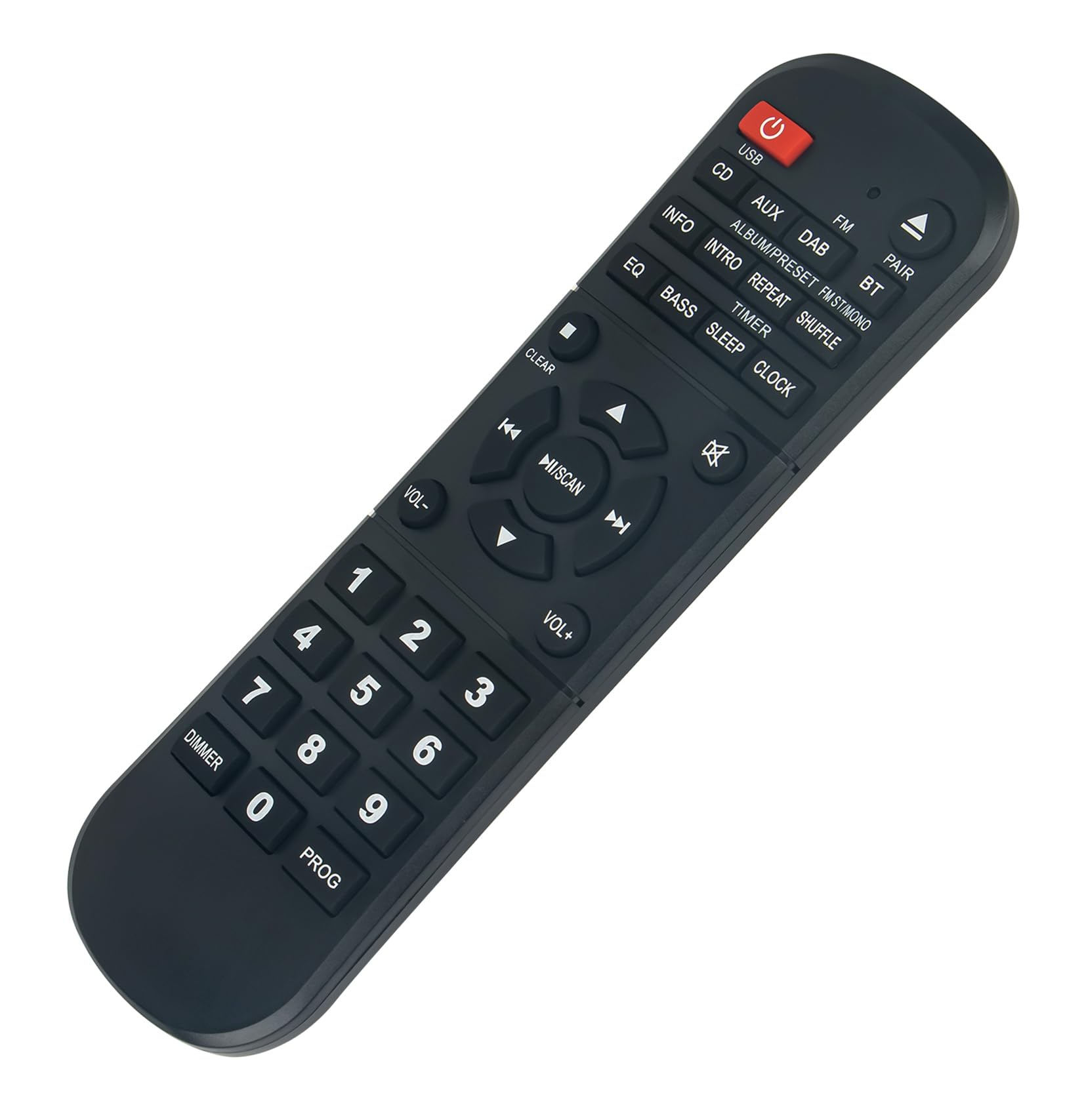 AULCMEET Replacement Remote Control Compatible with JVC Wireless Flat Panel Hi-Fi System RD-D227B DAB/CD/USB