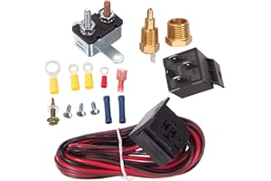 PartsSquare 175-185 Degree Electric Cooling Fan Thermostat Kit Temp Sensor Temperature Switch 40 50 60 amp Relay KIT