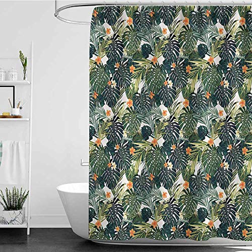 Tim1beve Home Decor Shower Curtain Green Hawaiian Summer Aloha
