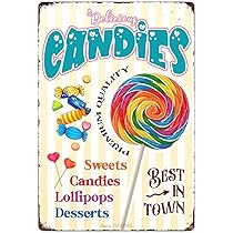 Amazon.com: Candies Tin Sign Vintage Wall Decor, Sweets Candies 