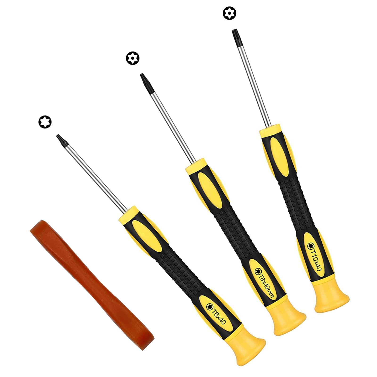 Torx Screwdriver Sets 3Pcs T6 T8 T10 Security Torx Drivers with Pry Tool, Magnetic Screwdrivers Precision Repair Kit Compatible with PS5 PS4 PS3 Xbox One Xbox 360 MacBook Computer