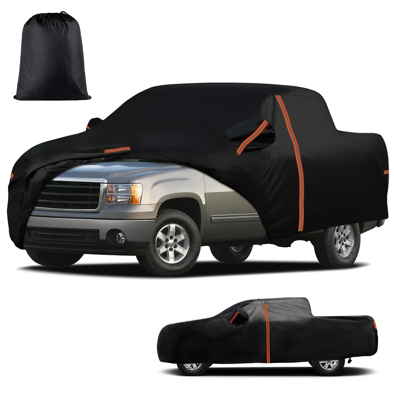 Photo 1 of Custom Fit Truck Cover for GMC Sierra & Chevrolet Silverado 1500HD (2009) Regular Cab with 6.6ft Bed, Waterproof All Weather Pickup Cover, Sun UV Windproof Dust Protection