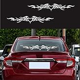 BLAJR Flame Striped car Stickers Decorate the Front and Rear windshields Doors Hoods Vinyl Decal Accessories are Suitable for SUV Truck transporters Recreational Vehicles, and Campers 2PCS (White)