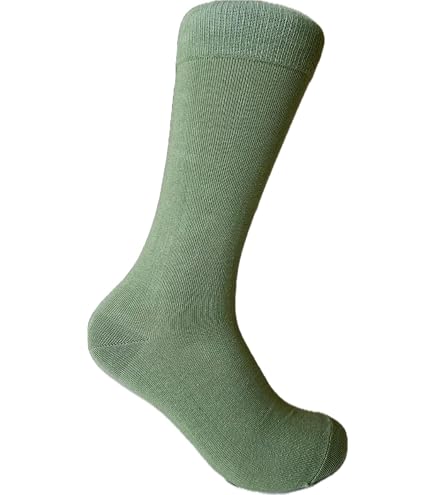 olive green dress socks Statement Sockwear Argyle - Men's Socks needle construction for a fine (yet durable) knit with a smooth surface Olive Over-the-Calf Dress Socks |