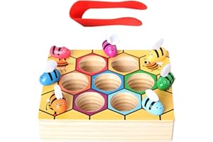 Clamp Bee to Hive Matching Game,Fine Motor Skill Development Toy | Bee Themed Color Sorting Matching Game | for Home Nursery 
