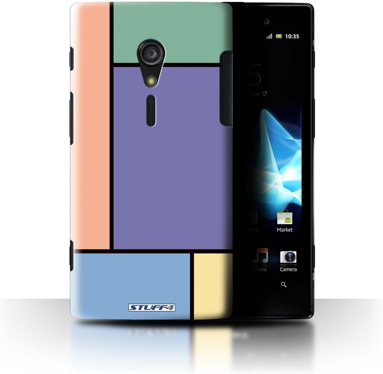 STUFF4 Phone Case / Cover for Sony Xperia ion LTE/LT28 / 5 Tiles/Purple Design / Pastel Tiles Collection