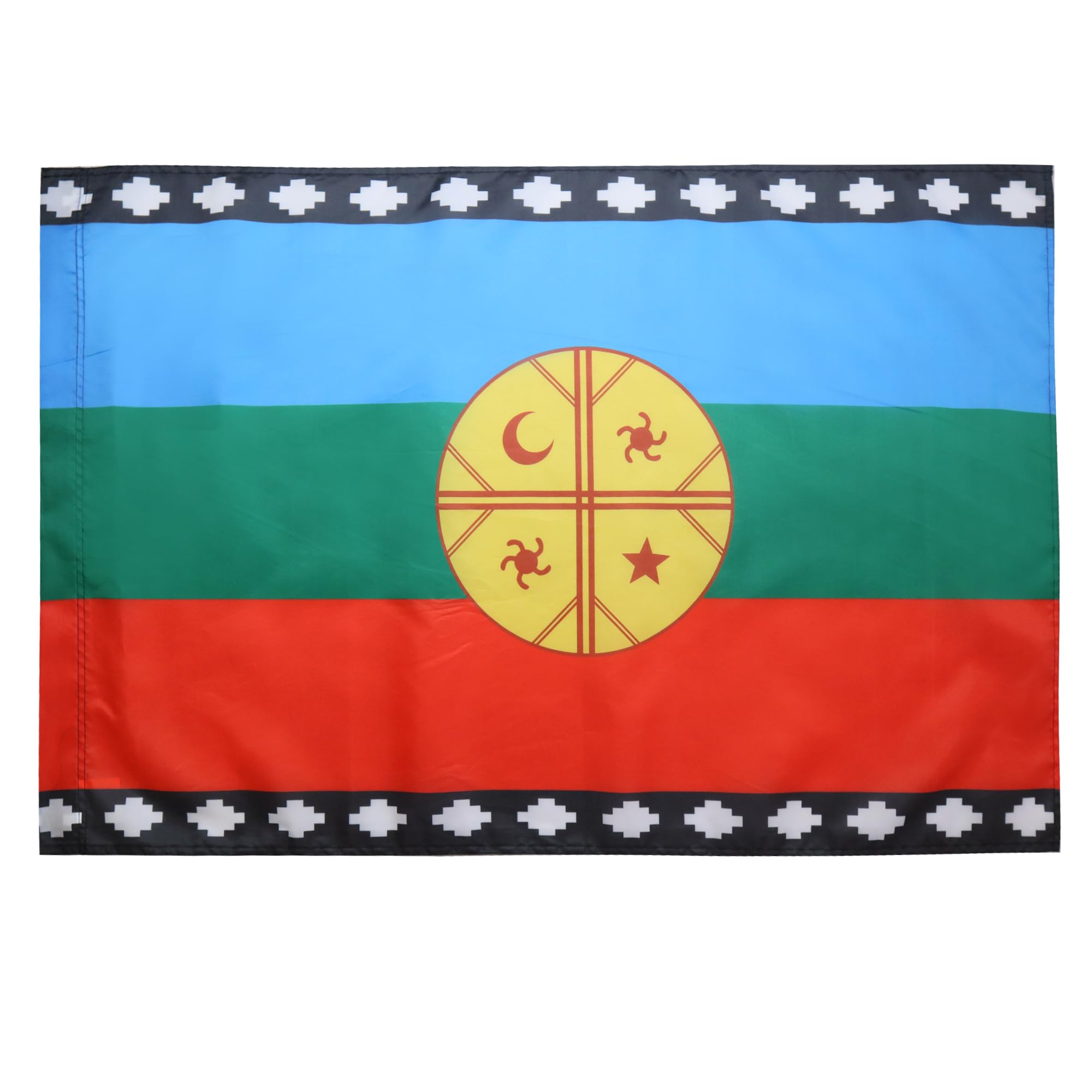 AZ FLAG - Mapuche People of Chile Flag - 2x3 Ft - Araucanians Banner with Sleeve - 100% Polyester - Fade Resistant - Vivid Colors - 2' x 3' Feet - 90x60 Cm