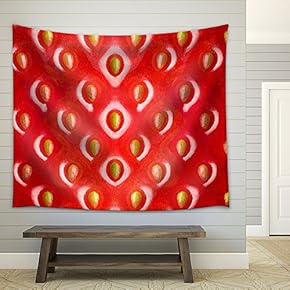 Strawberry Texture, Abstract Background - Fabric Wall Tapestry Home Decor - 51x60 inches