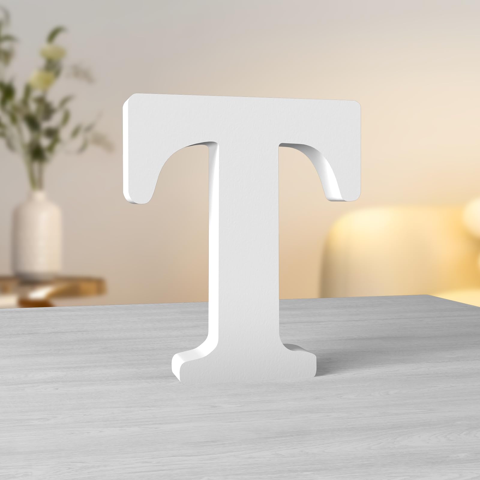 Aruatu 6 Inch White Wood Letters for Wall Decor - Standing Letters Slices Sign Board Decoration for Craft Home Party Projects — image 1