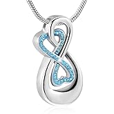 Infinity Love Urn Pendant Stainless Steel Snake Chain Cremation Jewelry for Ashes for Woman Free Filling Tools Include