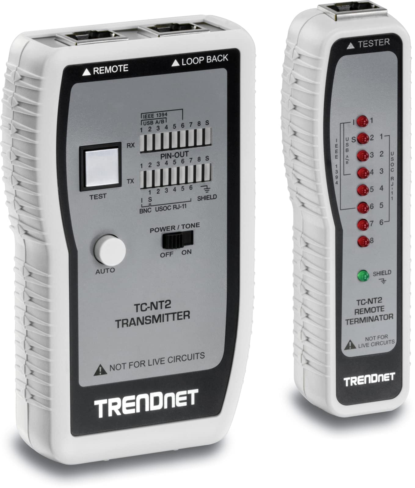 TRENDnet Network Cable Tester, Tests Ethernet/USB & BNC Cables, Accurately Test Pin Configurations up to 300M (984 ft), TC-NT2, Blue, White