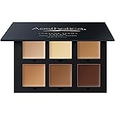 Aesthetica Cosmetics Cream Contour and Highlighting Makeup Kit - Contouring Foundation/Concealer Palette - Vegan & Cruelty Free - Step-by-Step Instructions Included