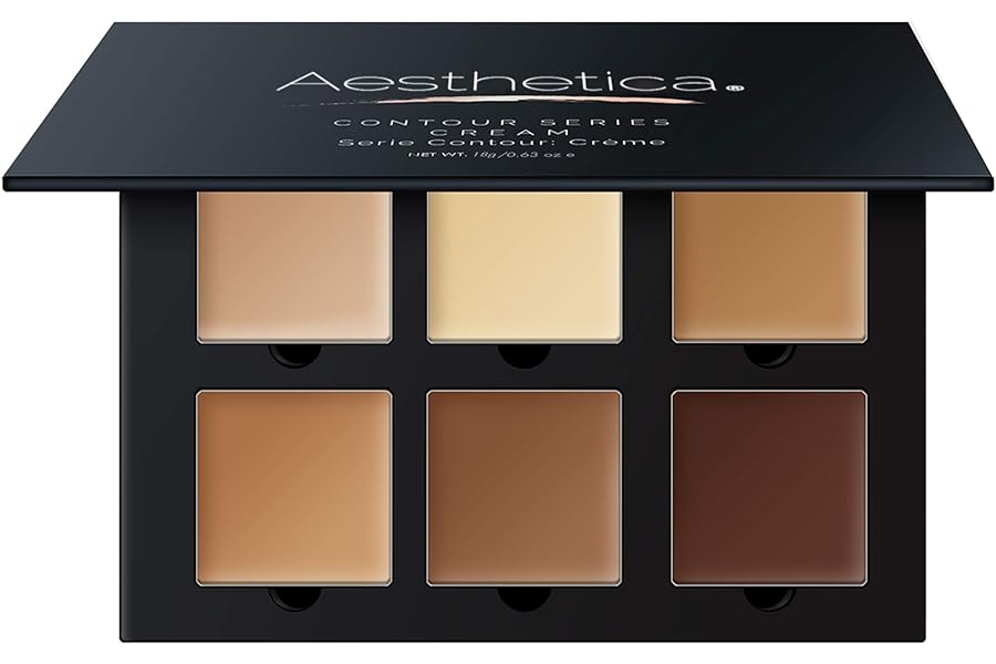 Aesthetica Cosmetics Cream Contour and Highlighting Makeup Kit – Contouring Foundation/Concealer Palette – Vegan & Cruelty Free – Step-by-Step Instructions Included