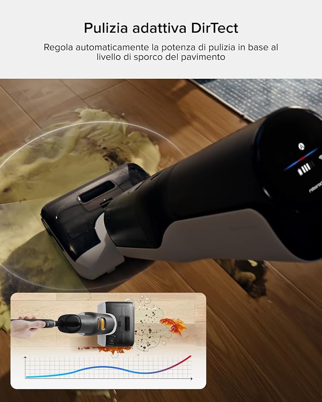 F25 BX Aspirapolvere e Lavapavimenti 20.000 Pa, Autopulizia ad Alta Temperatura fino a 90 °C, Lavapavimenti Antigroviglio, Inclinazione a 180°, Posizione distesa, Pulizia a Doppio Bordo