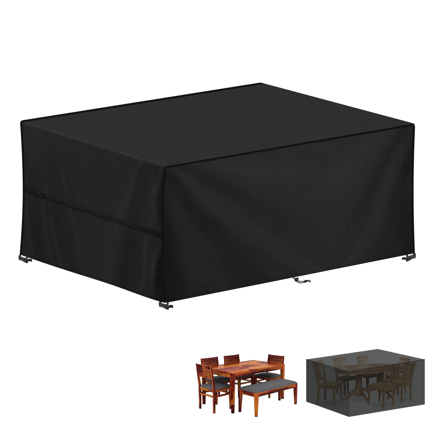 LAMUNI Large Garden Furniture Covers, 240x140x90cm Outdoor Garden Furniture Set Cover, 420D Oxford Patio Table Covers Waterproof Patio Furniture Covers for Outside Chair and Table Rattan Sofa Cover