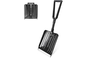 SHANTRA Folding Snow Shovel with Aluminum Edge, D-Grip Portable Shovel for Snow Removal, Lightweight Emergency Snow Shovel, Multifunctional Collapsible Shovel, Shovel For Car Driveway, Garden, Camping