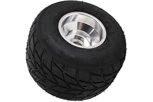 Aramox 11x7.10-5 Go Kart Tire with Rim, 3 Aluminum Alloy Wheel for ATV UTV SxS Cart, Low Design for Controlled Sliding and St