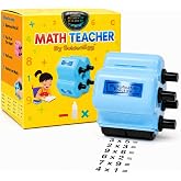 GoldenEgg Math Teacher 4-in-1 Math Roller Stamp, Worksheet Maker (Blue) | Add, subtract, multiply, fill in the blank. Math facts practice for elementary classrooms, homeschool, kids ages 5-9