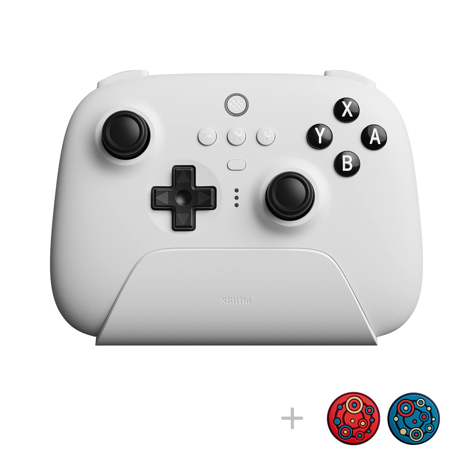 Photo 1 of 8Bitdo Ultimate Bluetooth Controller with Charging Dock, 2.4g Wireless Pro Gamepad with Back Buttons, Hall Joystick, Motion Controls and Turbo Function for Switch/Switch 2, Steam Deck & PC Windows (White)